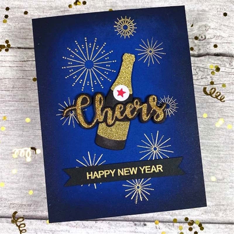 Lottoyday Wine Glass Silicone Clear Stamp and Die Sets for Card Making, DIY Embossing Photo Album Decorative Craft - Image 5